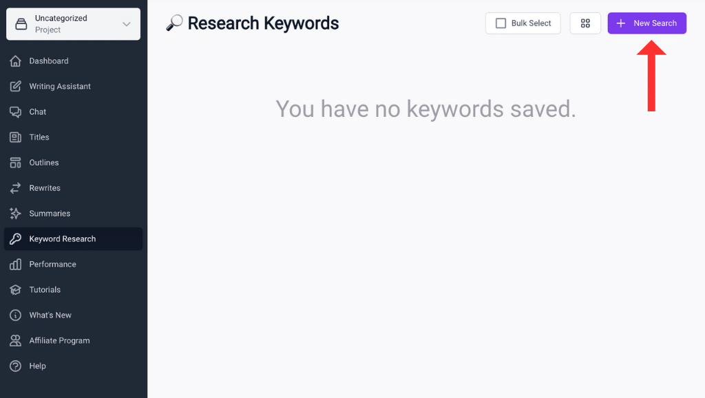 3rd Step: Select New Search.