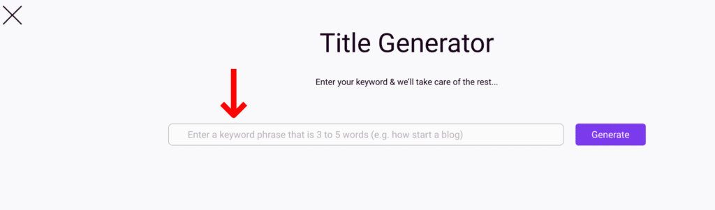 4th Step_ Type in your desired keyword in Bramework title generator.
