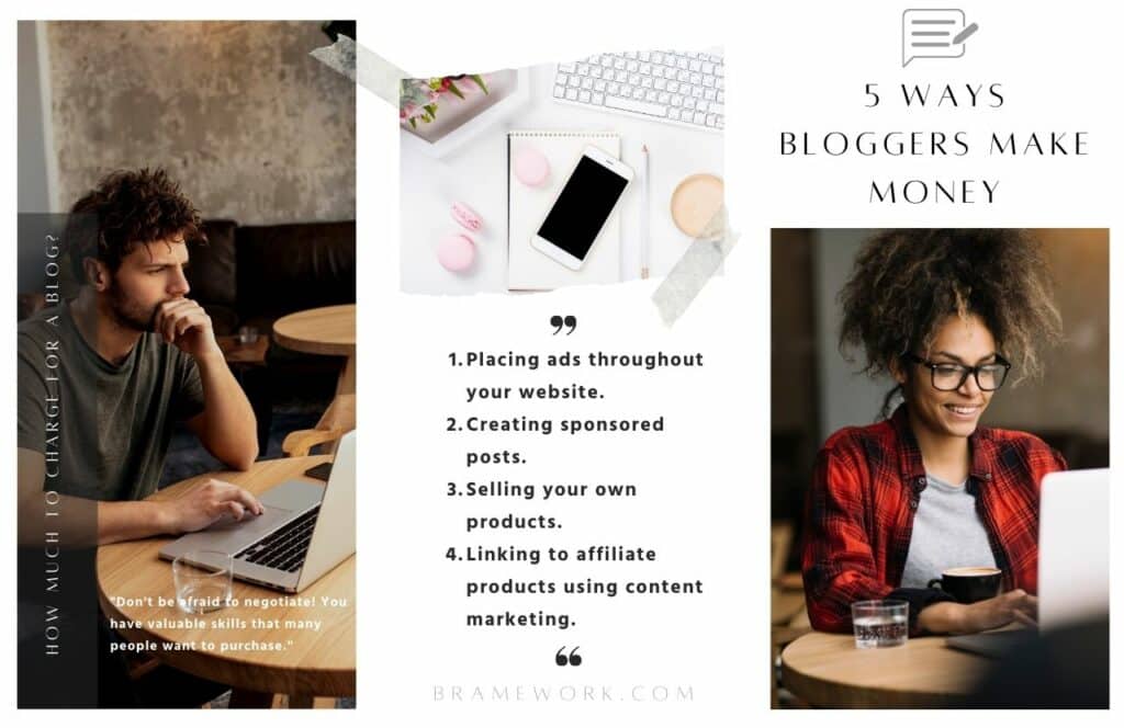 5 Ways Bloggers Make Money. Blogging vs Freelancing Keep reading to know How Much to Charge for a Blog Post.