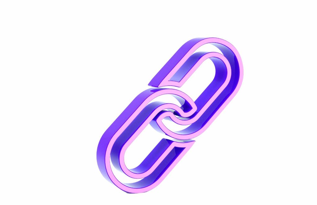 A picture of a purple chain link used in reference to using back links to make money blogging. Keep reading to learn how to monetize your blog from day one.