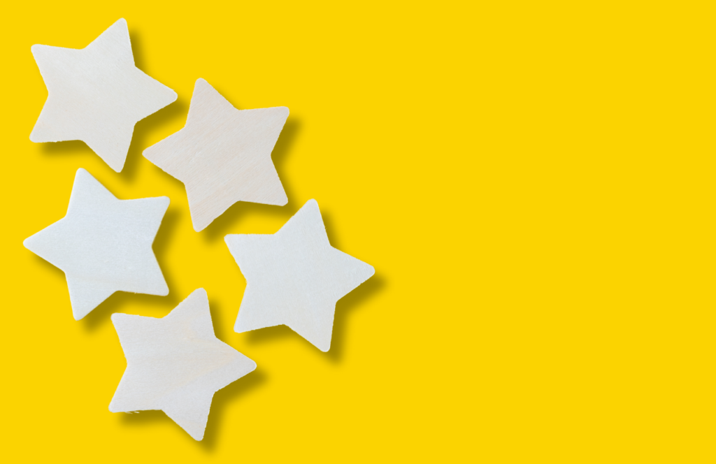 Five stars representing how well click through rates are performing on a blog. Read more to learn how to do a technical site audit after the Google update.